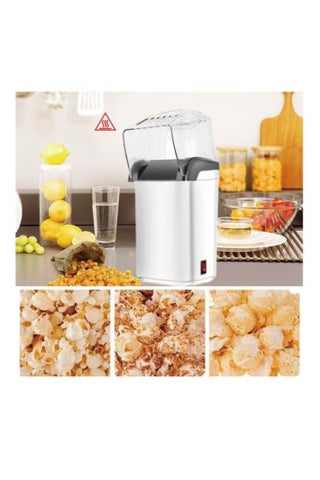 Hot Air Popcorn Machine High Power 1200W, Popcorn Maker, Quickly Complete Delicious and Healthy Food in 2-3 Minutes, White - view 3